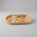 Sacred Stone Art Handmade Oval Trinket Tray Pumpkin Floral