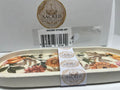 Sacred Stone Art Handmade Concrete Oval Tray White Fall Floral